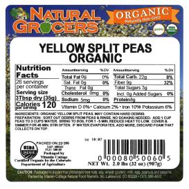 Peas Split Yellow Org 2 Lb
