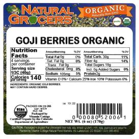 Goji Berries Org 6 Oz