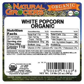 Popcorn White Org 2 Lb