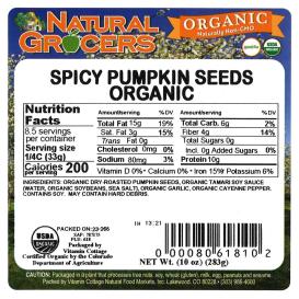 Seeds Pumpkin Spicy Org 10 Oz