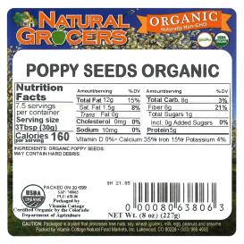 Seeds Poppy Org 8 Oz