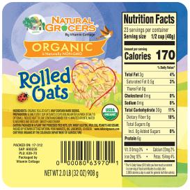 Oats Rolled Org 2 Lb