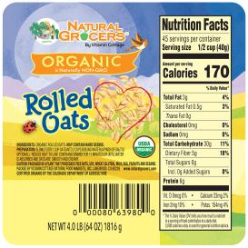 Oats Rolled Org 4 Lb