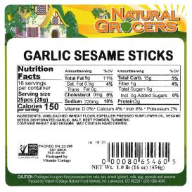 Sticks Sesame Garlic Non-gmo 1 Lb