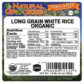 Rice White Long Org 2 Lb