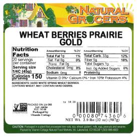 Wheat Berries Prairie Gold 2 Lb