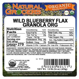 Granola Wild Blbry Flax Org 1 Lb