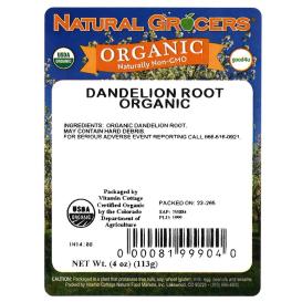 Dandelion Root Natural C/s Org 4 Oz