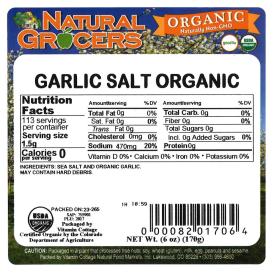 Garlic Salt Org 6 Oz
