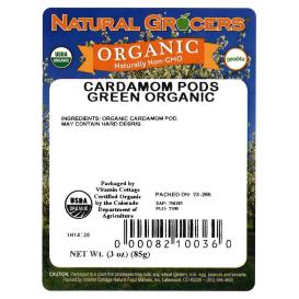 Cardamom Pods Green Whole Org 3 Oz