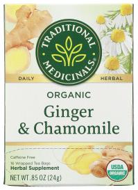 Organic Ginger Chamomile Herbal Tea 16 Ct