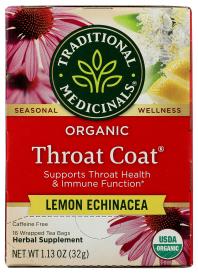 Organic Lemon Echinacea Throat Coat Herbal Tea 16 Ct