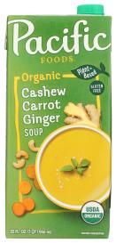 Organic Vegan Creamy Cashew Carrot Ginger Soup 32 Oz