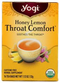 Organic Honey Lemon Throat Comfort Herbal Tea 16 Ct