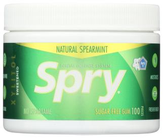 Spry Chewing Gum Spearmint 100 Ct