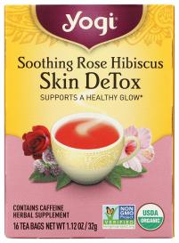 Organic Soothing Rose Hibiscus Skin Detox Green Tea  16 Ct