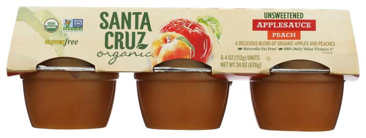 Organic Peach Applesauce Snack Cups 4 Oz