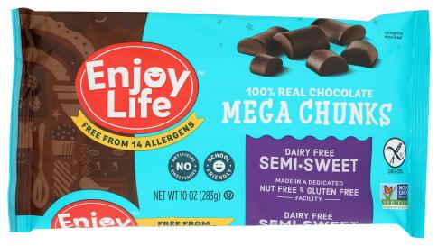 Gluten-free Allergen-free Semi-sweet Chocolate Mega Chunks 10 Oz