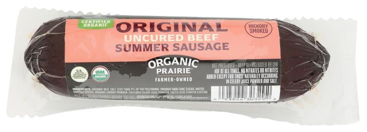 Organic Uncured Original Beef Summer Sausage (silver) 12 Oz