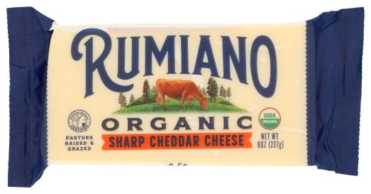 Organic Pasture-raised Sharp Cheddar Cheese 8 Oz