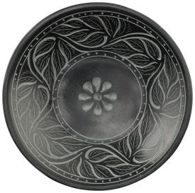 Soapdish Dark Round W/ Vine 1 Ct