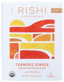 Organic Turmeric Ginger Herbal Tea 15 Ct