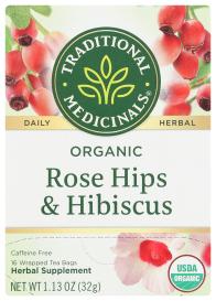 Organic Rose Hips Hibiscus Herbal Tea 16 Ct