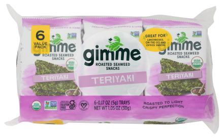 Organic Gluten-free Teriyaki Roasted Seaweed Snacks 0.175 Oz