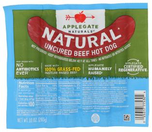Uncured Grassfed Beef Hot Dog (silver) 10 Oz