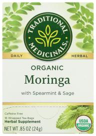 Organic Moringa Spearmint Sage Herbal Tea 16 Ct