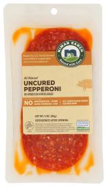 Sliced Uncured Pork Pepperoni (bronze) 3 Oz