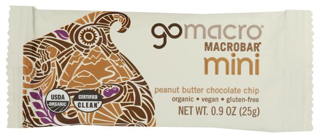 Organic Gluten-free Vegan Peanut Butter Chocolate Chip Protein Macrobar Minis 0.9 Oz