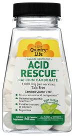 Acid Rescue Calc Carb Mint 60 Chw