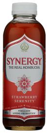 Organic Strawberry Serenity Synergy Kombucha 16 Oz