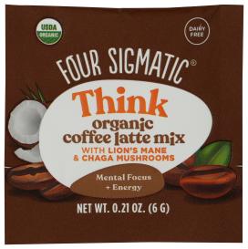 Organic Think Coffee Latte Mix With Lion's Mane & Chaga Mushroom 0.21 Oz
