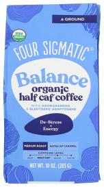 Organic Balance Adaptogens Half-caff Medium Roast Whole Bean Coffee 10 Oz