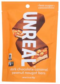 Fair Trade Dark Chocolate Caramel Peanut Nougat Bars 3.4 Oz