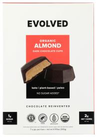 Organic Keto Paleo Vegan Almond Dark Chocolate Cups 4.93 Oz