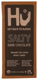 Organic Fair Trade Paleo Vegan Salty 70% Cacao Dark Chocolate Bar 2.1 Oz