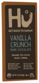 Organic Fair Trade Paleo Vegan Vanilla Crunch 70% Cacao Dark Chocolate Bar 2.1 Oz