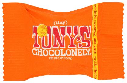 Fair Trade Caramel Sea Salt 32% Milk Chocolate Bar Tiny Tony's 0.32 Oz