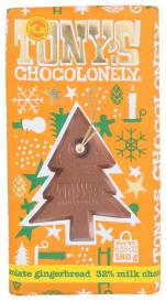 Fair Trade Winter Holiday Gingerbread 32% Milk Chocolate Bar 6.35 Oz