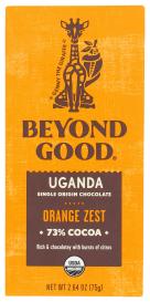 Organic Orange Zest Single-origin Uganda 73% Cocoa Dark Chocolate Bar 2.64 Oz