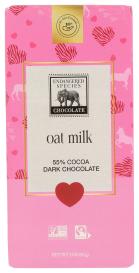 Fair Trade Holiday Valentine 55% Cocoa Oatmilk Dark Chocolate Bar 3 Oz
