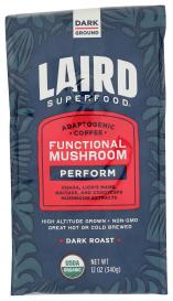 Organic Functional Mushroom Peruvian Dark Roast Ground Coffee 12 Oz