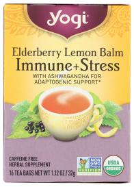 Organic Elderberry Lemon Balm Immune/stress Herbal Tea 16 Ct
