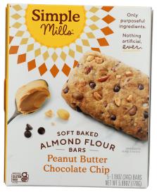 Gluten-free Peanut Butter Chocolate Chip Soft-baked Almond Flour Bars 1.198 Oz