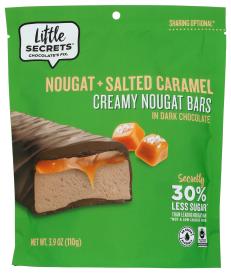 Salted Caramel Dark Chocolate Creamy Nougat Bars 3.9 Oz