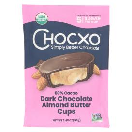 Organic Keto 60% Cacao Dark Chocolate Almond Butter Cups 3.45 Oz