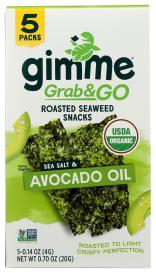 Organic Gluten-free Sea Salt & Avocado Oil Roasted Seaweed Snacks 0.14 Oz